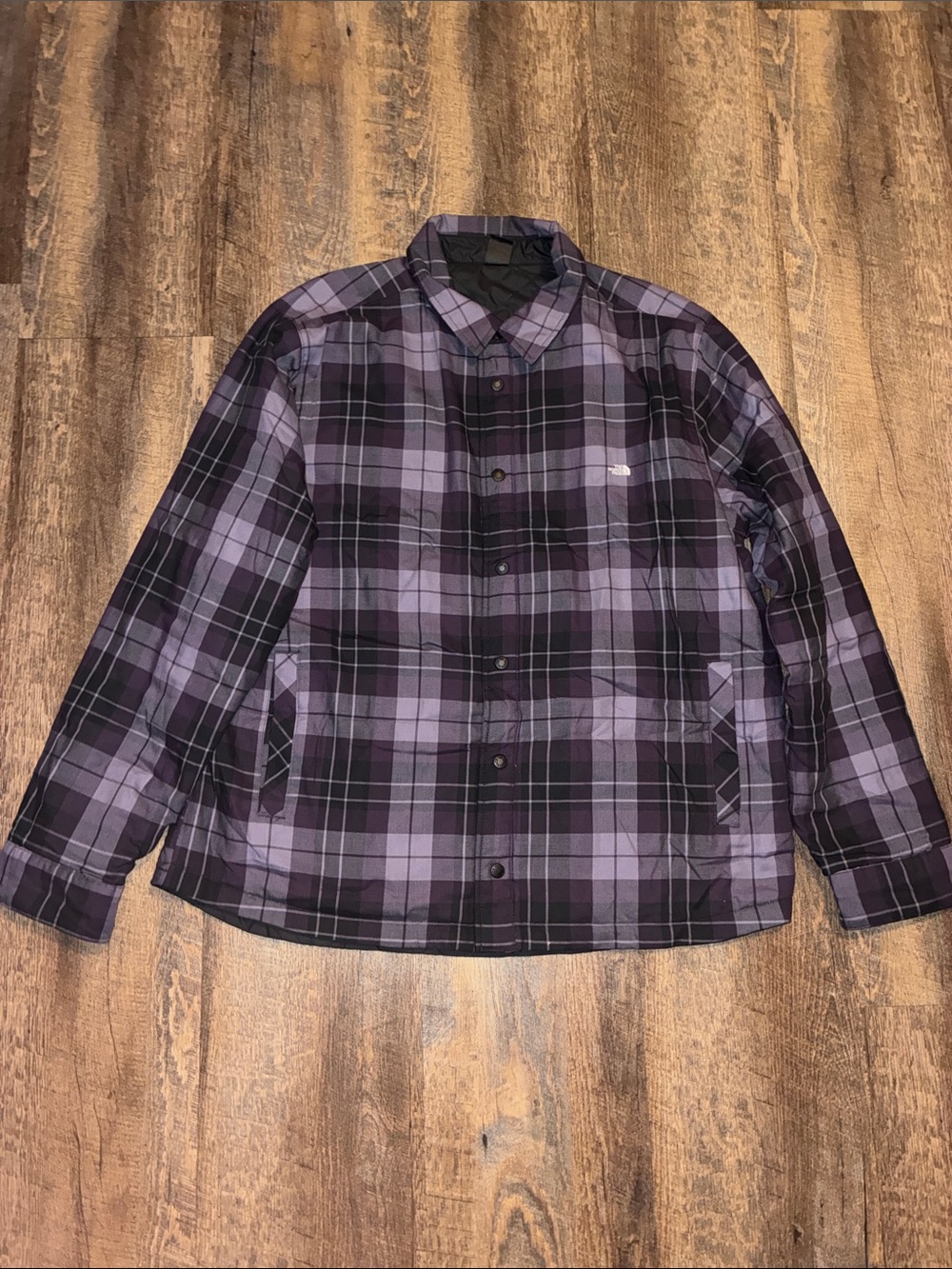 The North Face Purple Plaid Lightweight Shirt Jacket